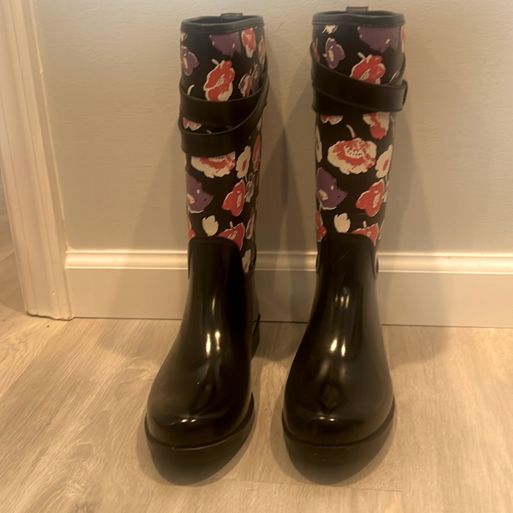 Coach rubber rain boots